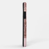 Rose Gold Glitzer Pink Leopard Muster Monogramm Ca Case-Mate iPhone Hülle (Hinten/Rechts)