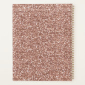 Rose Gold Glitzer Pink Luxe Look Personalisiert 20 Planer (Rückseite)