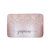 Rose Gold Glitzer Pink Metal Monogram Calligraphie