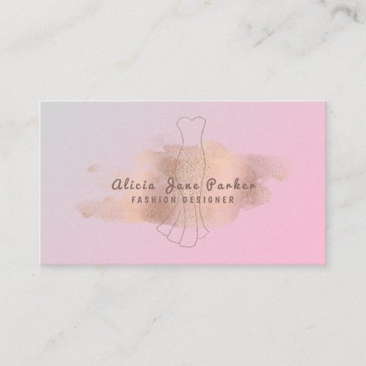 Rose gold Glitzer Pink nahtlose Designer Visitenkarte (Vorderseite)