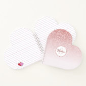 Rose Gold Glitzer Pink Ombre Monogram Notizblock (Innenseite)