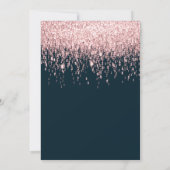 Rose Gold Glitzer Pink Quinceñera 15. Geburtstag Einladung (Rückseite)