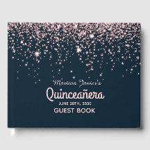 Rose Gold Glitzer Pink Quinceñera 15. Geburtstag