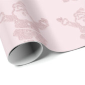 Rose Gold Glitzer & Pink Santa Claus Muster Geschenkpapier (Rolleneckpunkt)