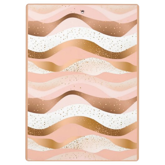 Rose Gold Glitzer Pinseldesign Klemmbrett (Rückseite)