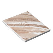 Rose Gold Glitzer Pinseldesign Notizblock (angewinkelt)
