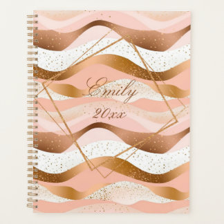 Rose Gold Glitzer Pinseldesign Planer