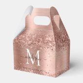 Rose Gold Glitzer Pinselmetall Monogram Script Geschenkschachtel (Vorderseite)