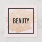 Rose Gold Glitzer Pinselstrich leicht Rosa Schönhe Quadratische Visitenkarte (Vorderseite)