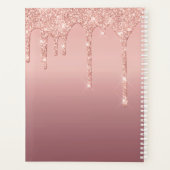 Rose Gold Glitzer Planer mit benutzerdefiniertem T (Rückseite)