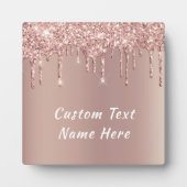 Rose Gold Glitzer Plaque Geschenk Benutzerdefinier Fotoplatte (Vorderseite)
