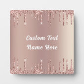 Rose Gold Glitzer Plaque-Geschenk mit benutzerdefi Fotoplatte (Vorderseite)