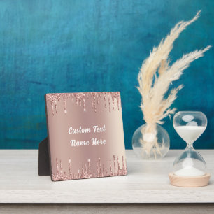 Rose Gold Glitzer Plaque-Geschenk mit benutzerdefi Fotoplatte