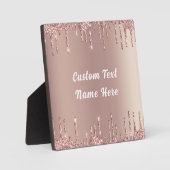 Rose Gold Glitzer Plaque-Geschenk mit benutzerdefi Fotoplatte (Vorderseite)