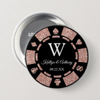 Rose Gold Glitzer Poker Chip Casino Gastgeschenk H