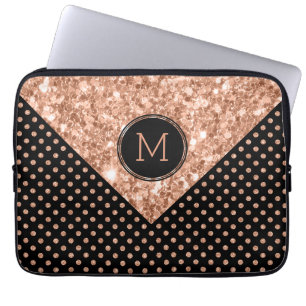 Rose-Gold-Glitzer & Polka Dots Geometric Design Laptopschutzhülle