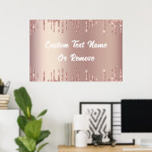 Rose Gold Glitzer Poster mit benutzerdefiniertem T (Heimbüro)