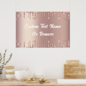 Rose Gold Glitzer Poster mit benutzerdefiniertem T (Küche)