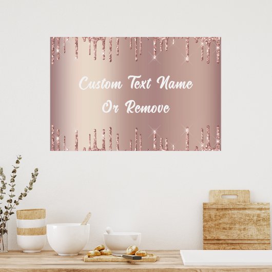 Rose Gold Glitzer Poster mit benutzerdefiniertem T (Küche)