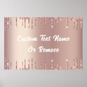 Rose Gold Glitzer Poster mit benutzerdefiniertem T