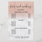 Rose Gold Glitzer Preise Logo Marmor Wir sind offe Flyer (Hinten)