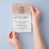 Rose Gold Glitzer Preise Logo Marmor Wir sind offe Flyer (Handgriff)