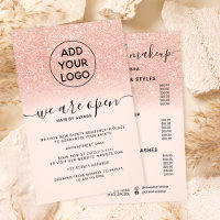 Rose Gold Glitzer Preise Logo pink Wir sind offen