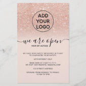 Rose Gold Glitzer Preise Logo pink Wir sind offen Flyer (Vorne)