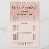 Rose Gold Glitzer Preise Logo pink Wir sind offen Flyer (Hinten)