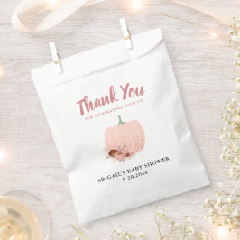 Rose Gold Glitzer Pumpkin Baby Dusche Vielen Dank Geschenktütchen