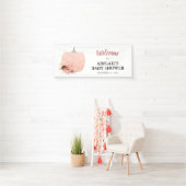 Rose Gold Glitzer Pumpkin Baby Dusche Willkommen Banner (Insitu)