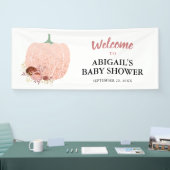 Rose Gold Glitzer Pumpkin Baby Dusche Willkommen Banner (Messe)