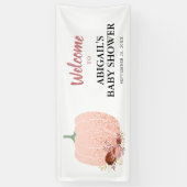 Rose Gold Glitzer Pumpkin Baby Dusche Willkommen Banner (Vertikal)