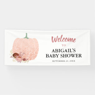 Rose Gold Glitzer Pumpkin Baby Dusche Willkommen Banner