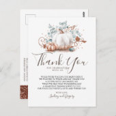 Rose Gold Glitzer Pumpkins und Grüne Vielen Dank Postkarte (Vorne/Hinten)