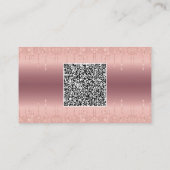 Rose Gold Glitzer QR Code Geschäftskartenvorlage Visitenkarte (Rückseite)