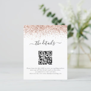 Rose Gold Glitzer QR Code Hochzeitsdetails