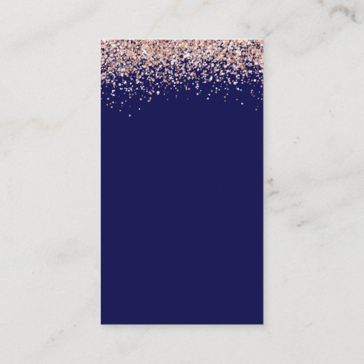 Rose Gold Glitzer QR Code Hochzeitsdetails Begleitkarte (Rückseite)