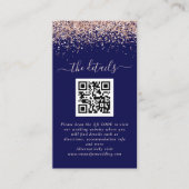 Rose Gold Glitzer QR Code Hochzeitsdetails Begleitkarte (Vorderseite)