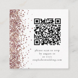 Rose Gold Glitzer QR Code UAWG Wedding Begleitkarte