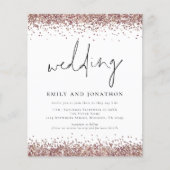 Rose Gold Glitzer QR Informelle Hochzeit (Vorderseite)