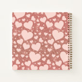 Rose Gold Glitzer Queen of Hearts Kinder Sketchboo Notizblock (Rückseite)