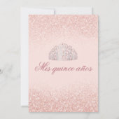 Rose Gold Glitzer Quinceanera Einladungen (Rückseite)