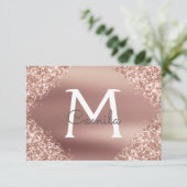 Rose Gold Glitzer Quinceanera Save the Date (Stehend Vorderseite)