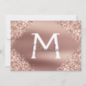 Rose Gold Glitzer Quinceanera Save the Date (Vorderseite)