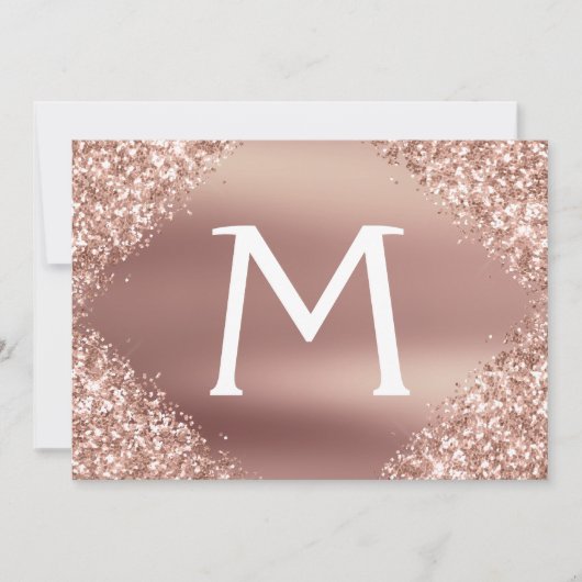 Rose Gold Glitzer Quinceanera Save the Date (Vorderseite)