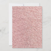 Rose Gold Glitzer Quinceñera Einladung (Rückseite)