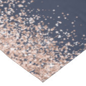 Rose Gold Glitzer Quote Monogram Erstblauer Navy Tischdecke (Schrägansicht)