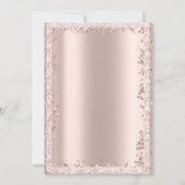 Rose Gold Glitzer Rahmen Kronenbalken Ruhestand Einladung (Rückseite)