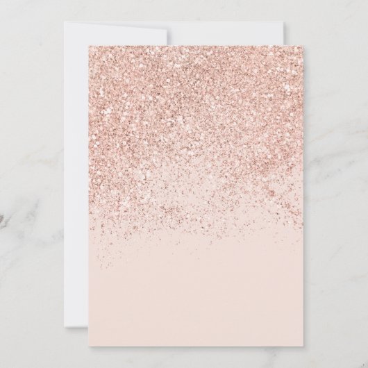 Rose Gold Glitzer Rahmen pastellfarben Rosa süß 16 Einladung (Rückseite)